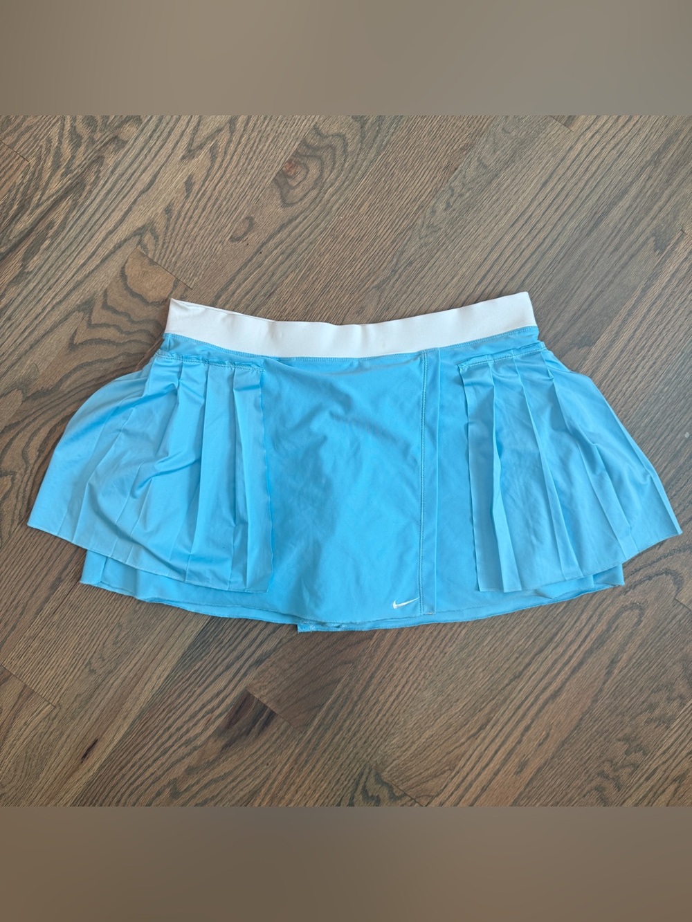 Nike Blue Pleated Athletic Tennis Golf Skort Women L Preppy Athleisure Gym Skirt